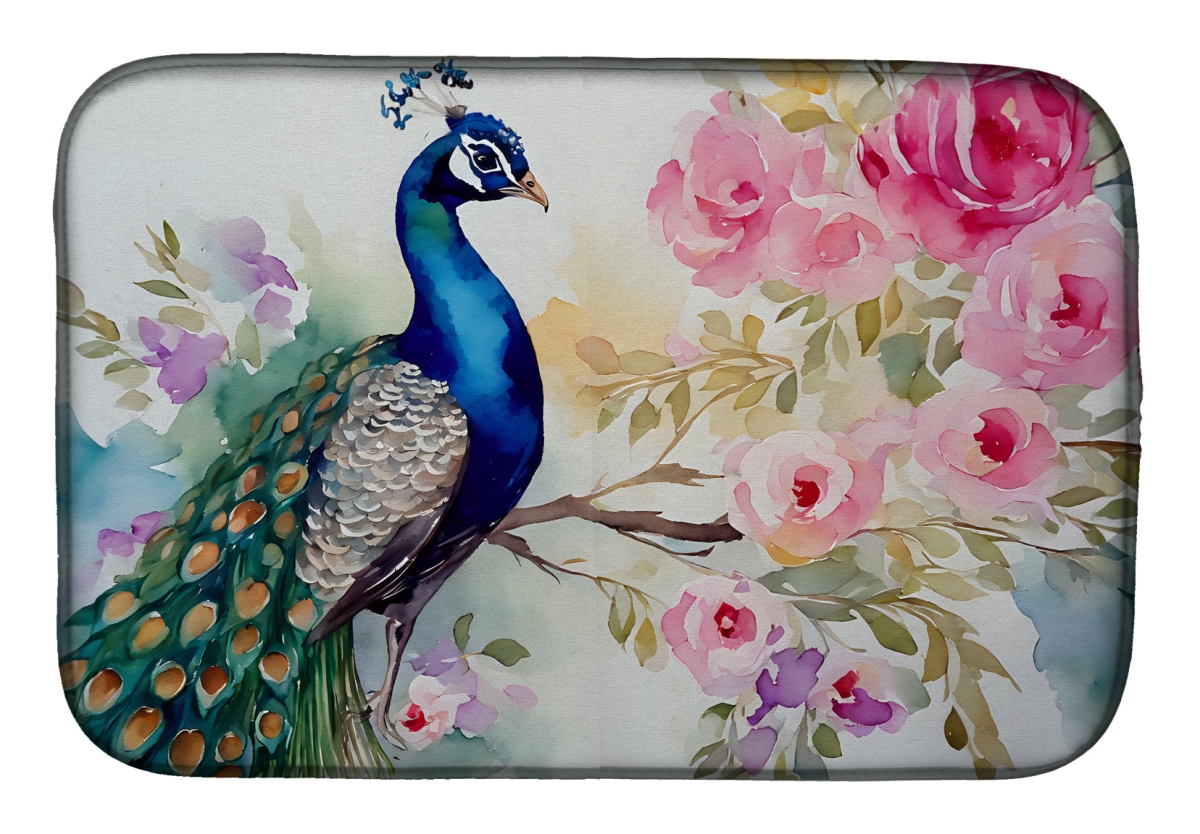DAC3257DDM 21 x 14 in.  Peacock Dish Drying Mat