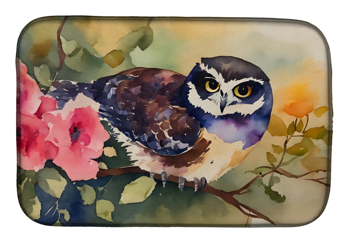 21 x 14 in. Unisex Spectacled Owl Dish Drying Mat
