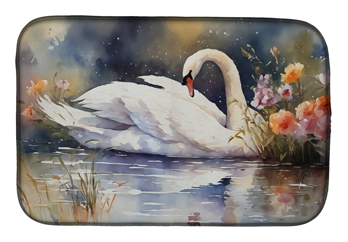 21 x 14 in. Unisex Swan Dish Drying Mat