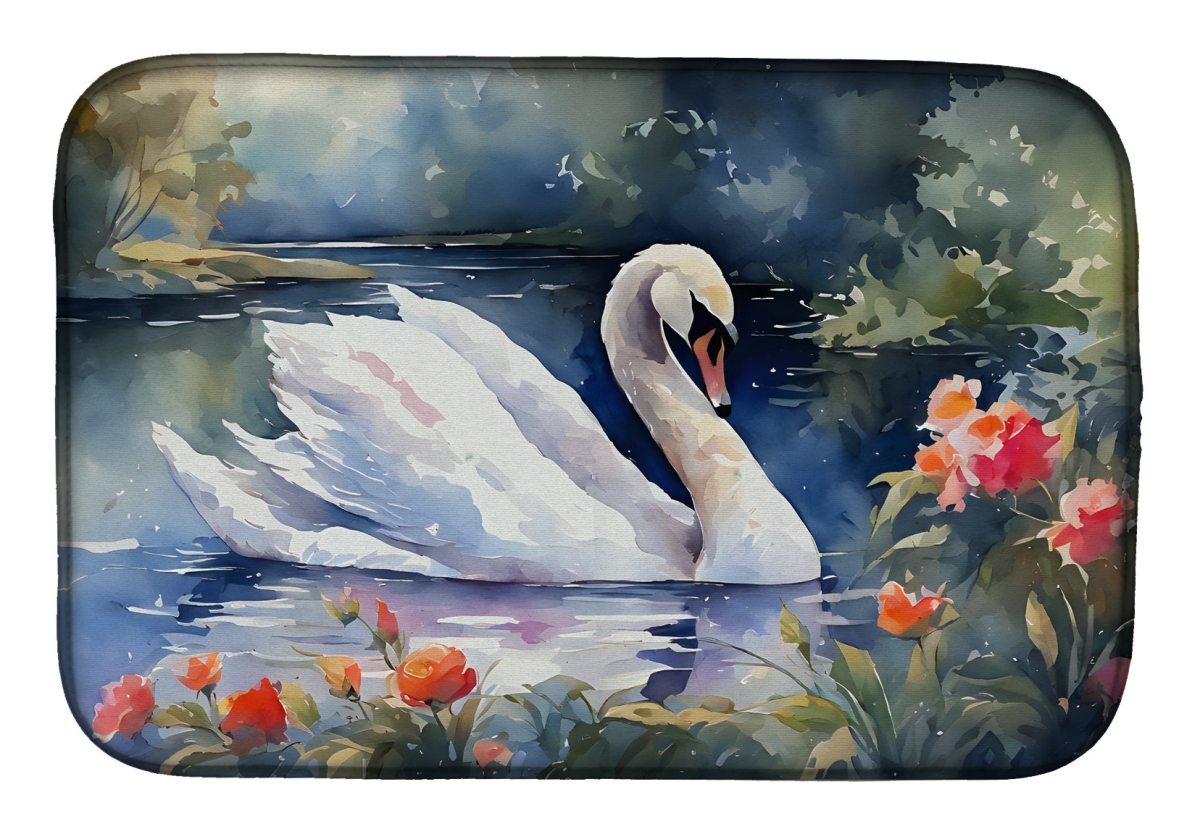 21 x 14 in. Unisex Swan Dish Drying Mat