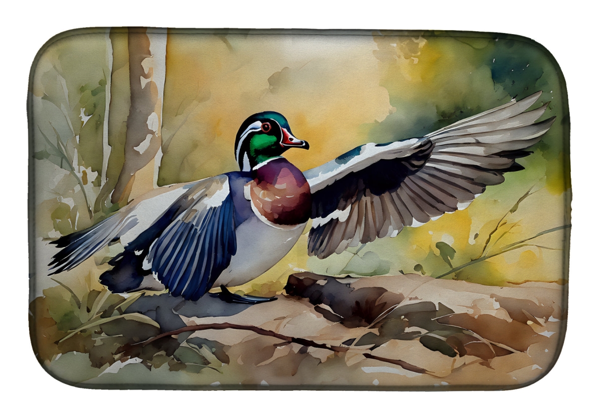 21 x 14 in. Unisex Wood Duck Dish Drying Mat