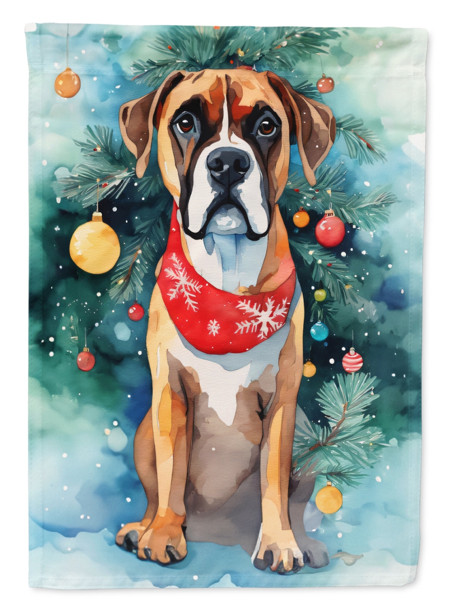 DAC3390GF 15.5 x 11.25 in. Boxer Christmas Polyester Fabric Garden Flag
