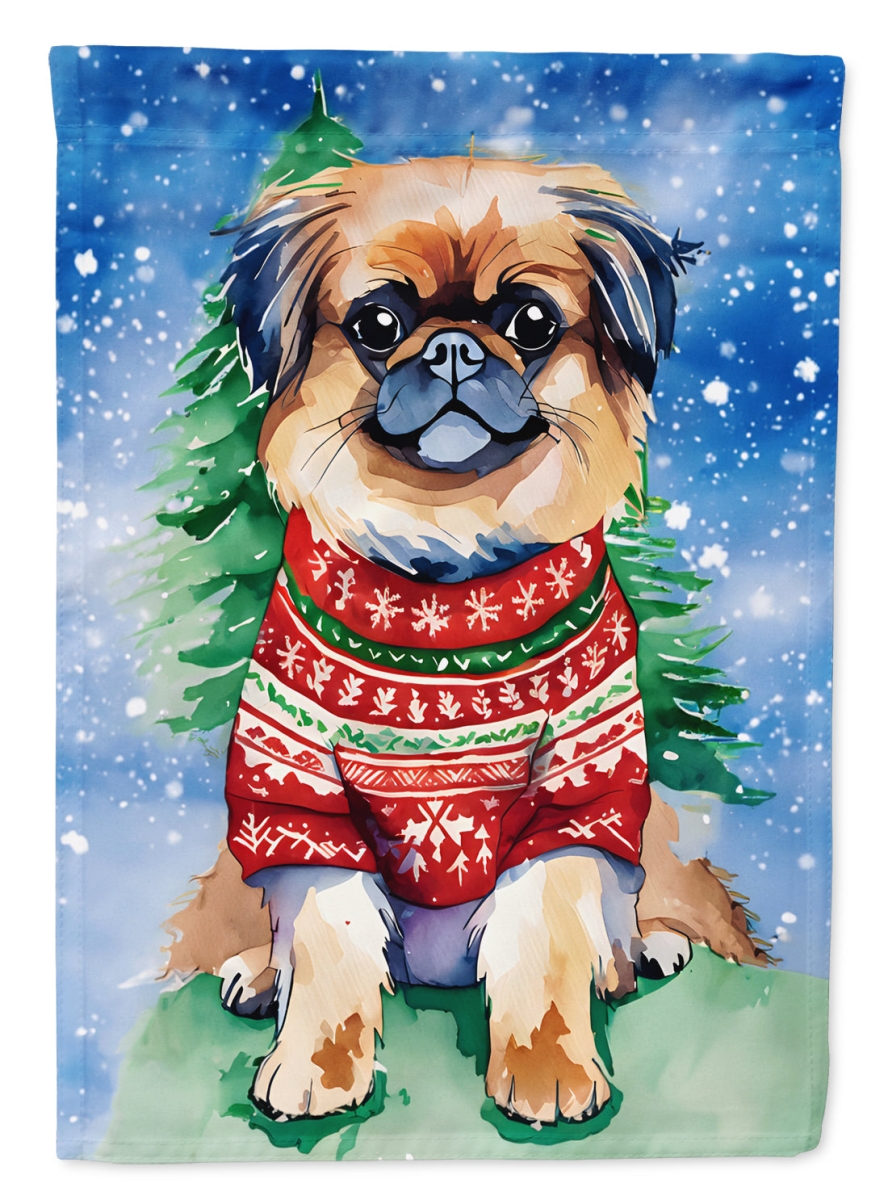 DAC3554CHF 40 x 28 in. Pekingese Christmas Polyester House Flag