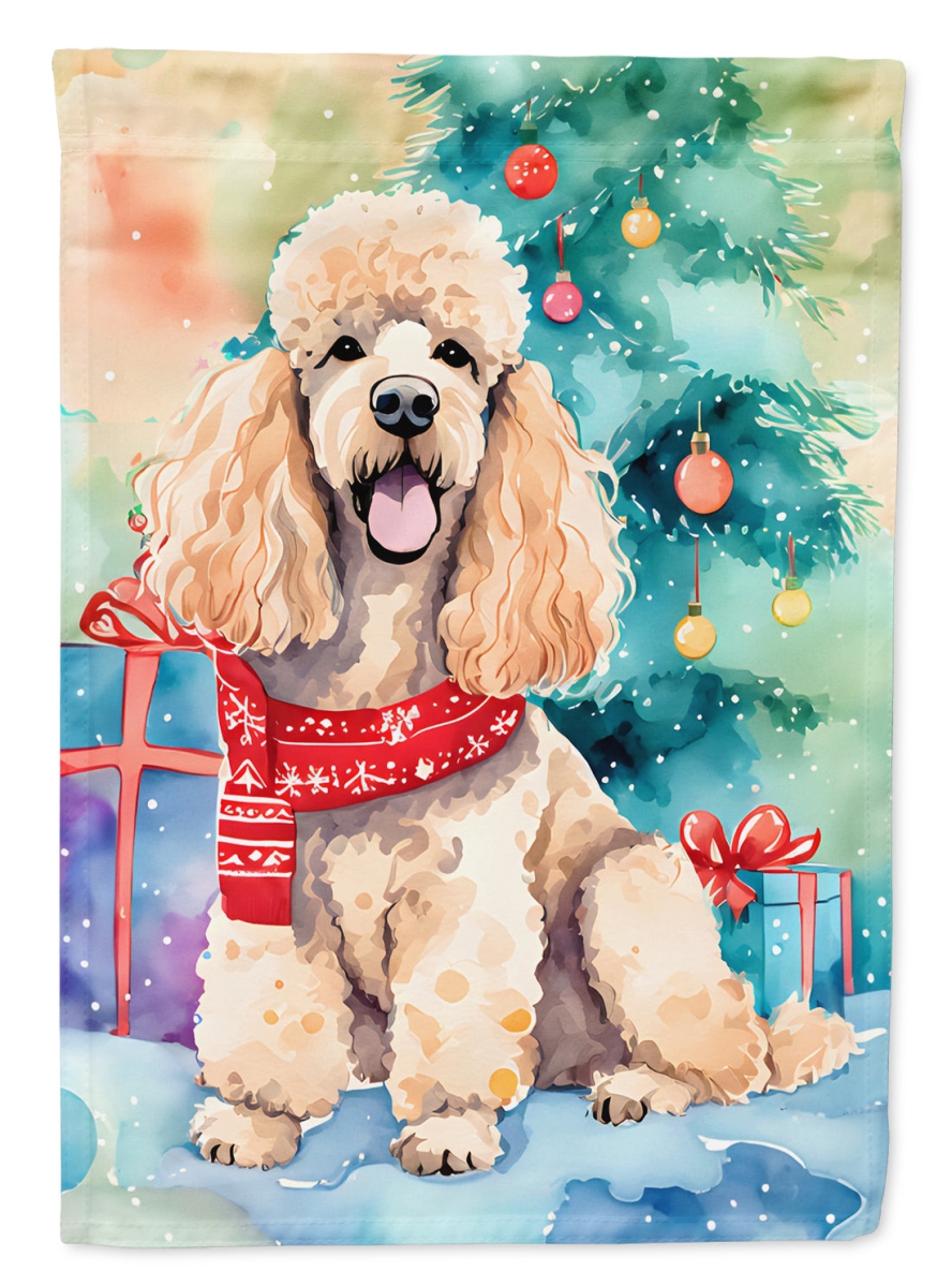 DAC3564CHF 40 x 28 in. Poodle Christmas Polyester House Flag