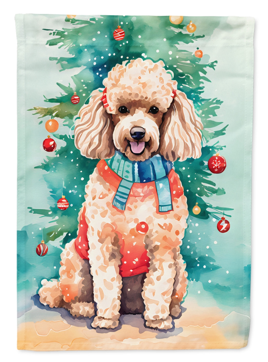 DAC3567CHF 40 x 28 in. Poodle Christmas Polyester House Flag