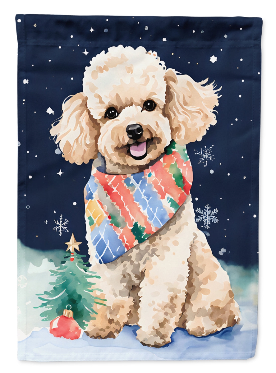 DAC3568CHF 40 x 28 in. Poodle Christmas Polyester House Flag