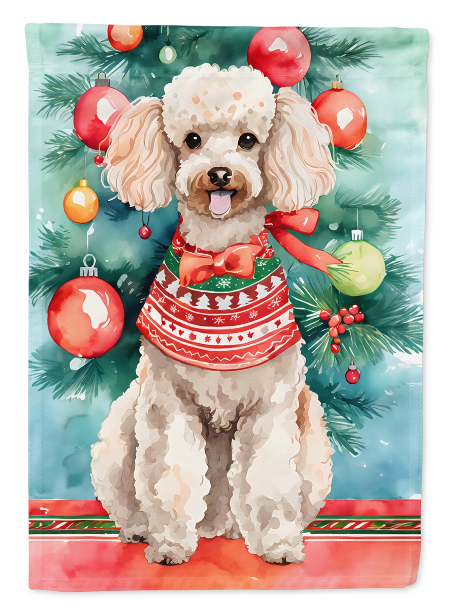 DAC3569CHF 40 x 28 in. Poodle Christmas Polyester House Flag