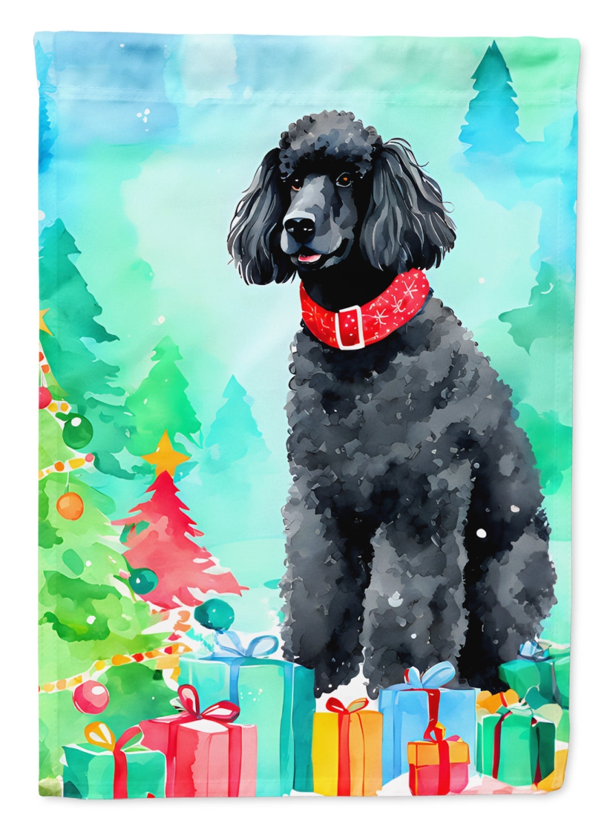 40 x 28 in. Unisex Poodle Christmas Polyester House Flag