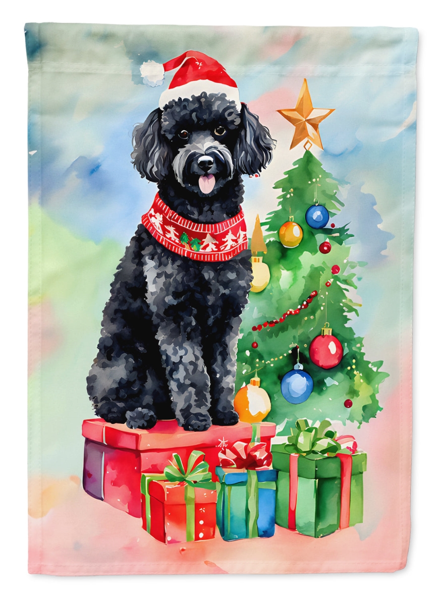 40 x 28 in. Unisex Poodle Christmas Polyester House Flag
