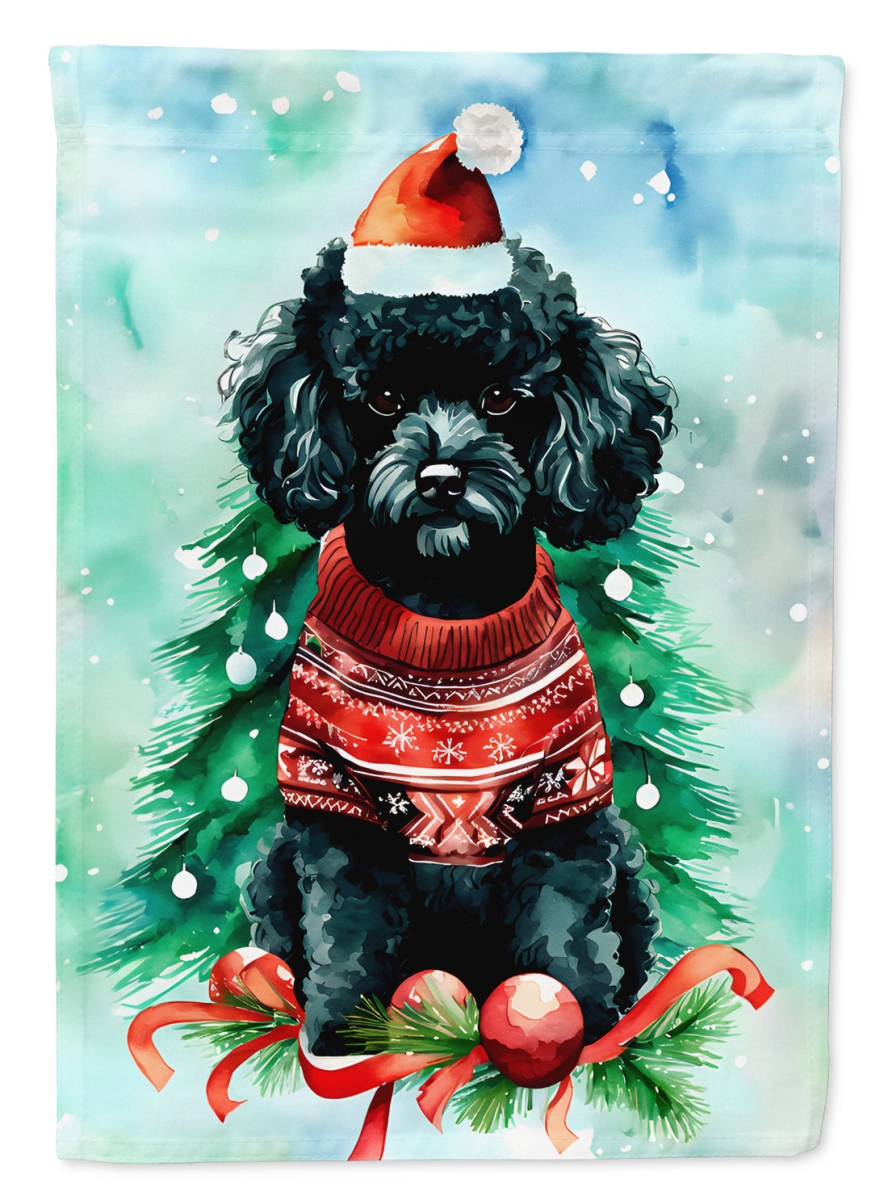 DAC3573CHF 40 x 28 in. Poodle Christmas Polyester House Flag