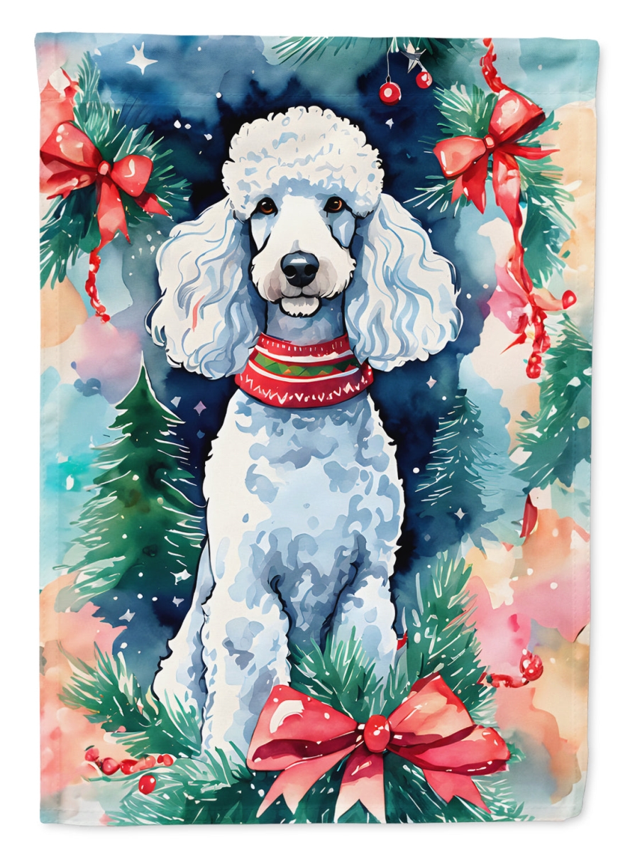 DAC3577CHF 40 x 28 in. Poodle Christmas Polyester House Flag
