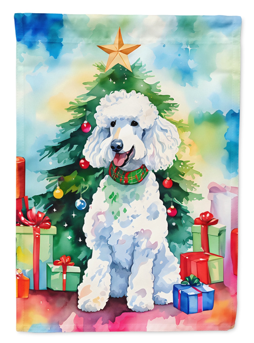 DAC3578CHF 40 x 28 in. Poodle Christmas Polyester House Flag