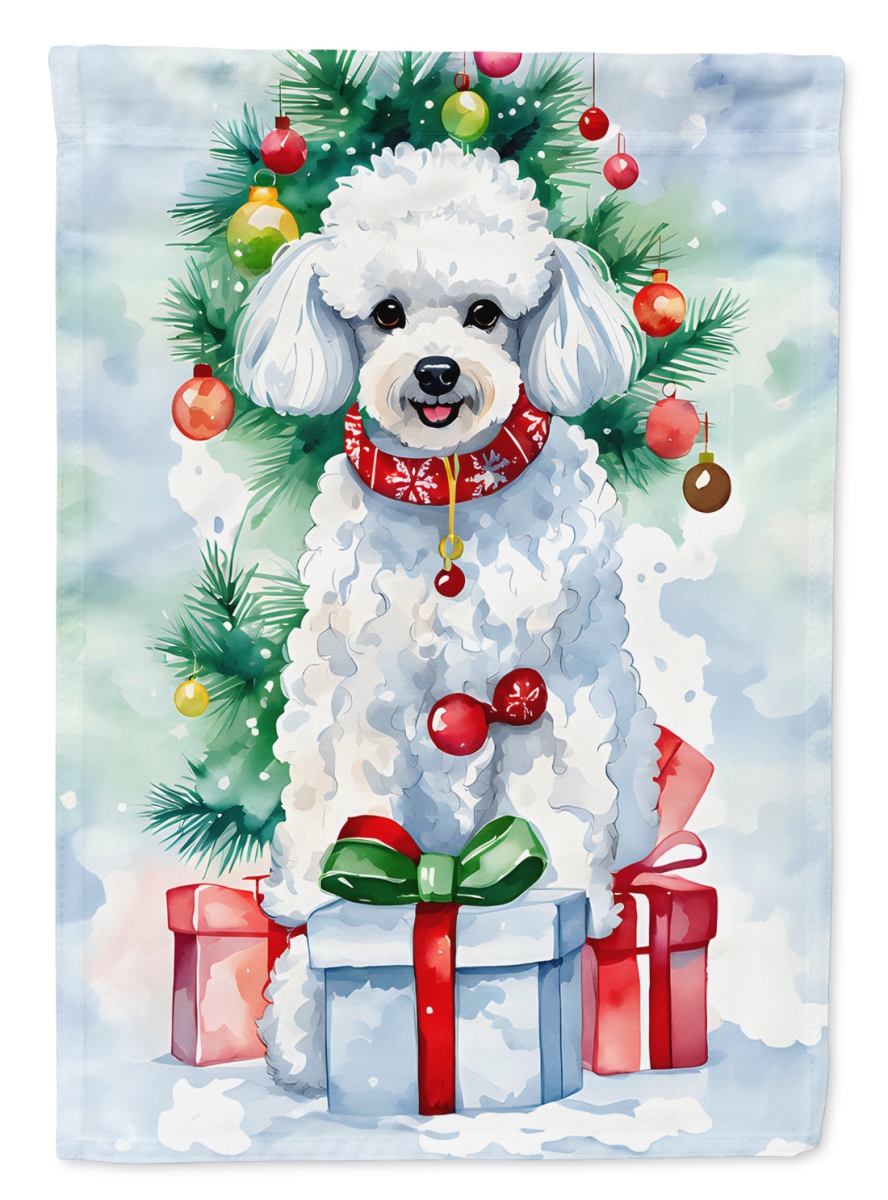 DAC3581CHF 40 x 28 in. Poodle Christmas Polyester House Flag