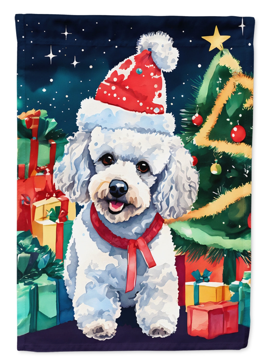 DAC3582CHF 40 x 28 in. Poodle Christmas Polyester House Flag