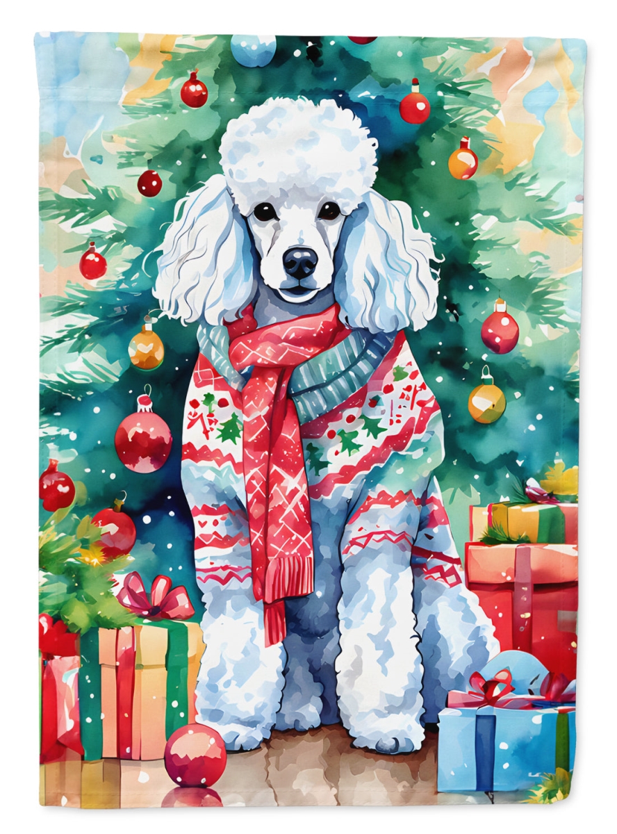 DAC3583CHF 40 x 28 in. Poodle Christmas Polyester House Flag