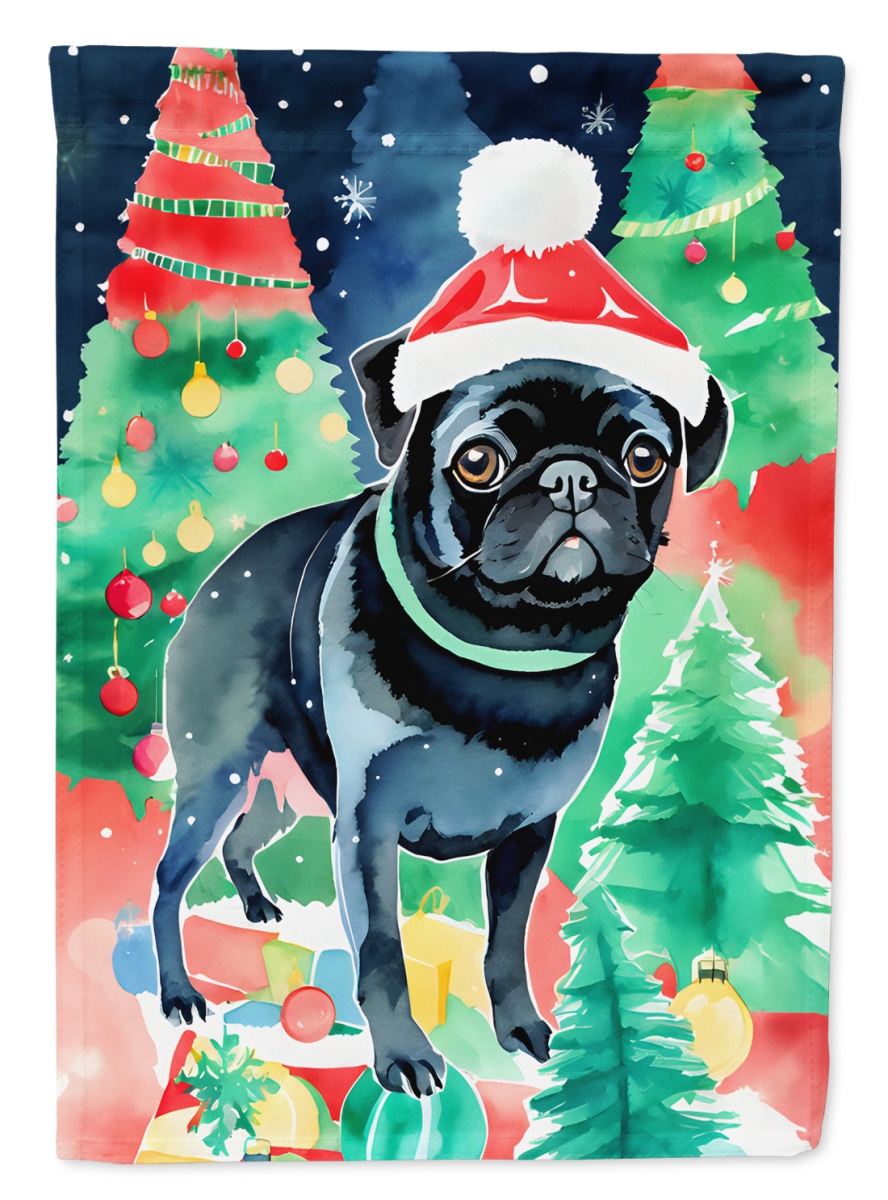 DAC3589CHF 40 x 28 in. Pug Christmas Polyester House Flag