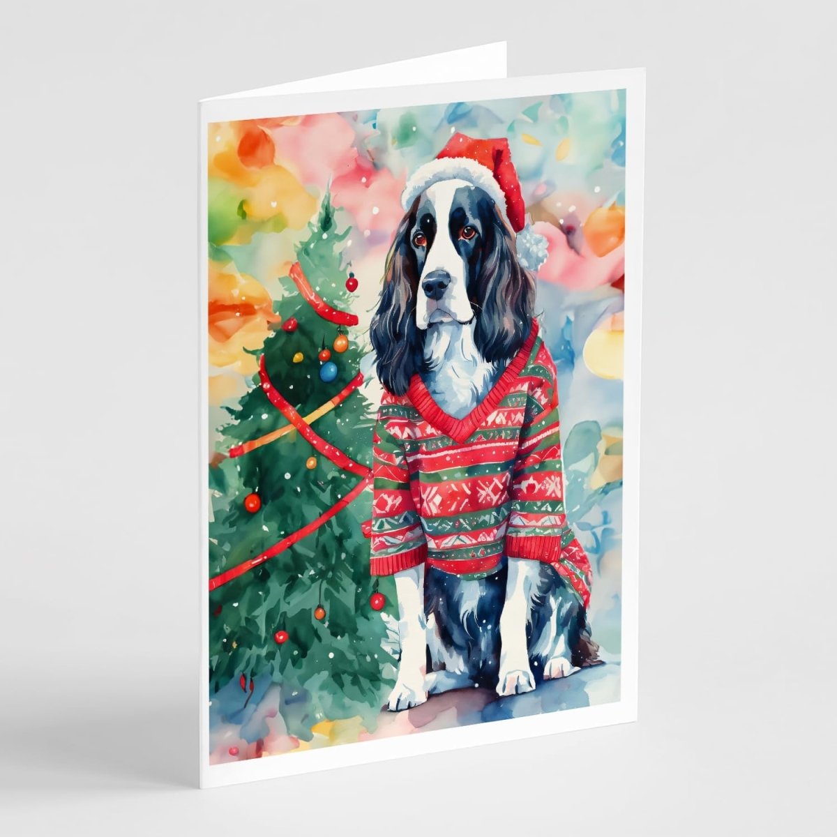 DAC3457GCA7P 5 x 7 in. Unisex English Springer Spaniel Christmas Greeting Cards - Pack of 8 -  Carolines Treasures