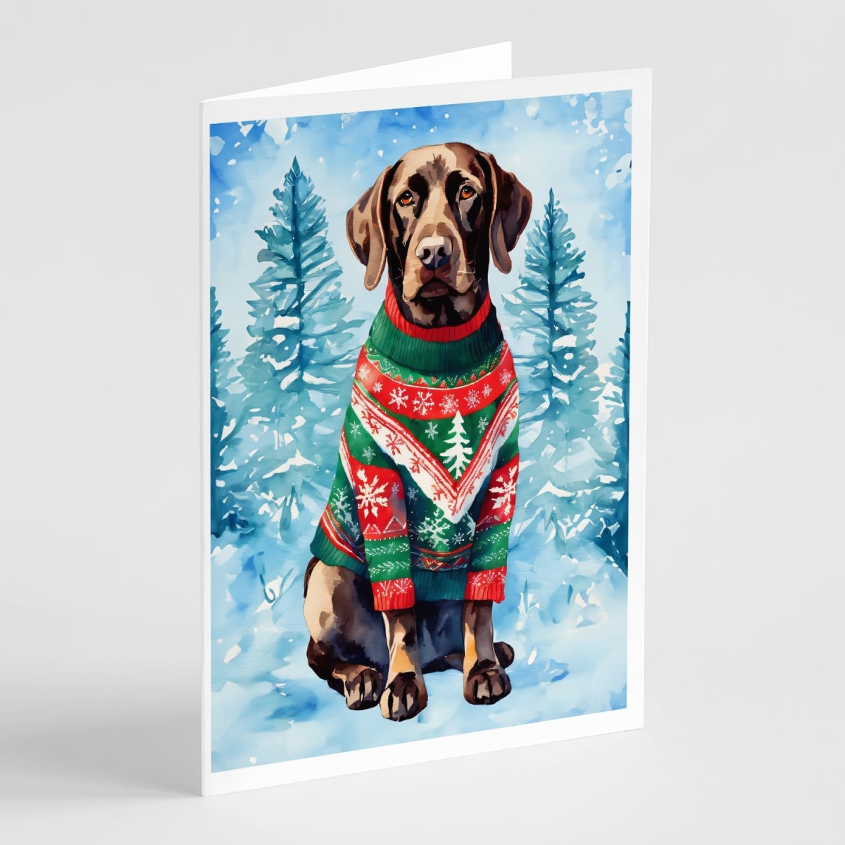 DAC3469GCA7P 5 x 7 in. Unisex German Shorthaired Pointer Christmas Greeting Cards - Pack of 8