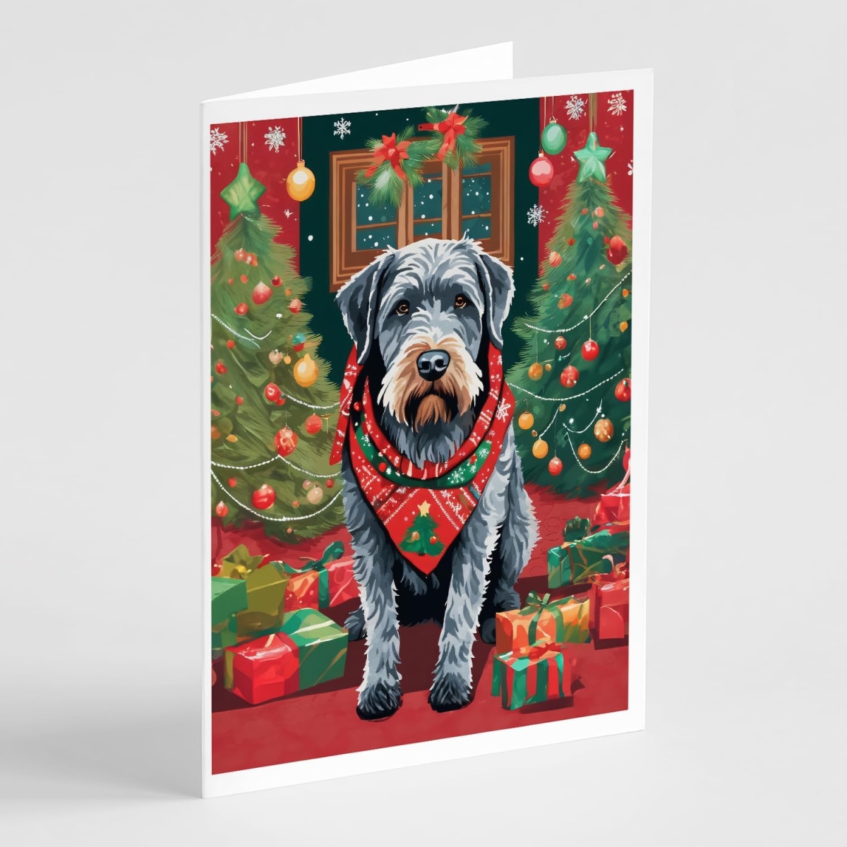 DAC3472GCA7P 5 x 7 in. Unisex German Wirehaired Pointer Christmas Greeting Cards - Pack of 8