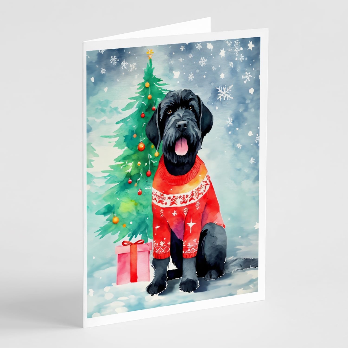 DAC3473GCA7P 5 x 7 in. Unisex Giant Schnauzer Christmas Greeting Cards - Pack of 8