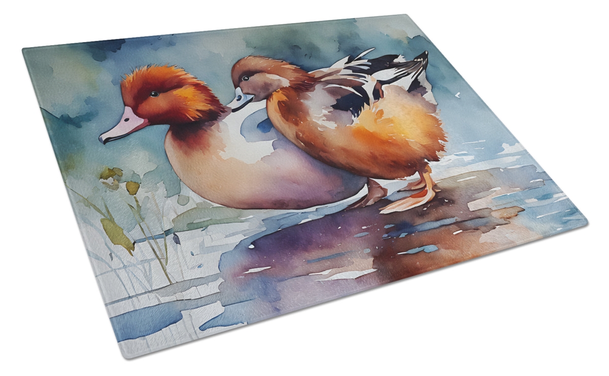 15 x 12 in. Unisex Redhead Duck Glass Cutting Board