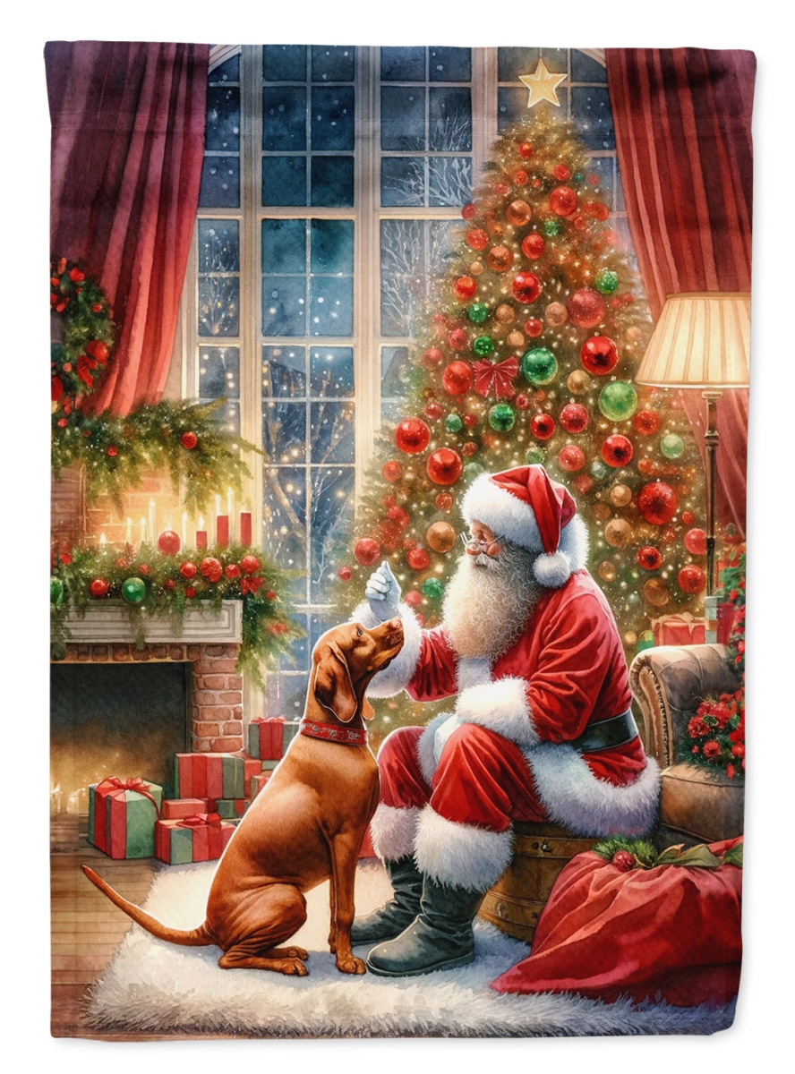 DAC4164CHF 40 x 28 in. Vizsla & Santa Claus Polyester House Flag