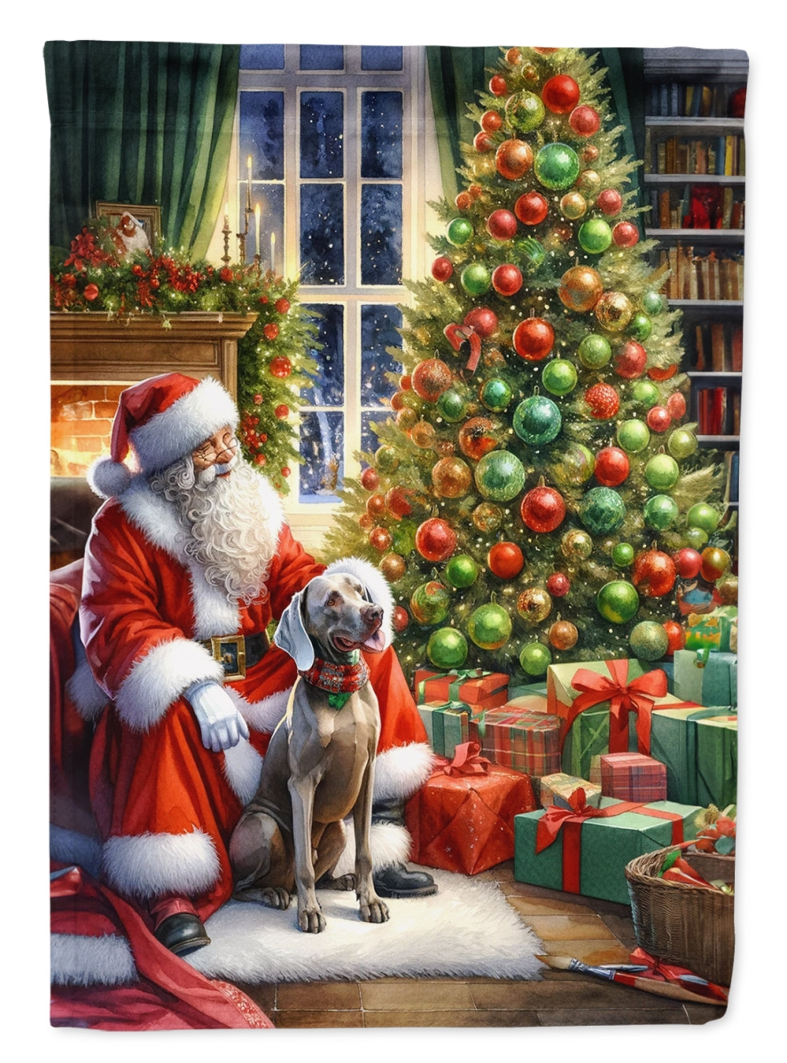 DAC4165CHF 40 x 28 in. Weimaraner & Santa Claus Polyester House Flag