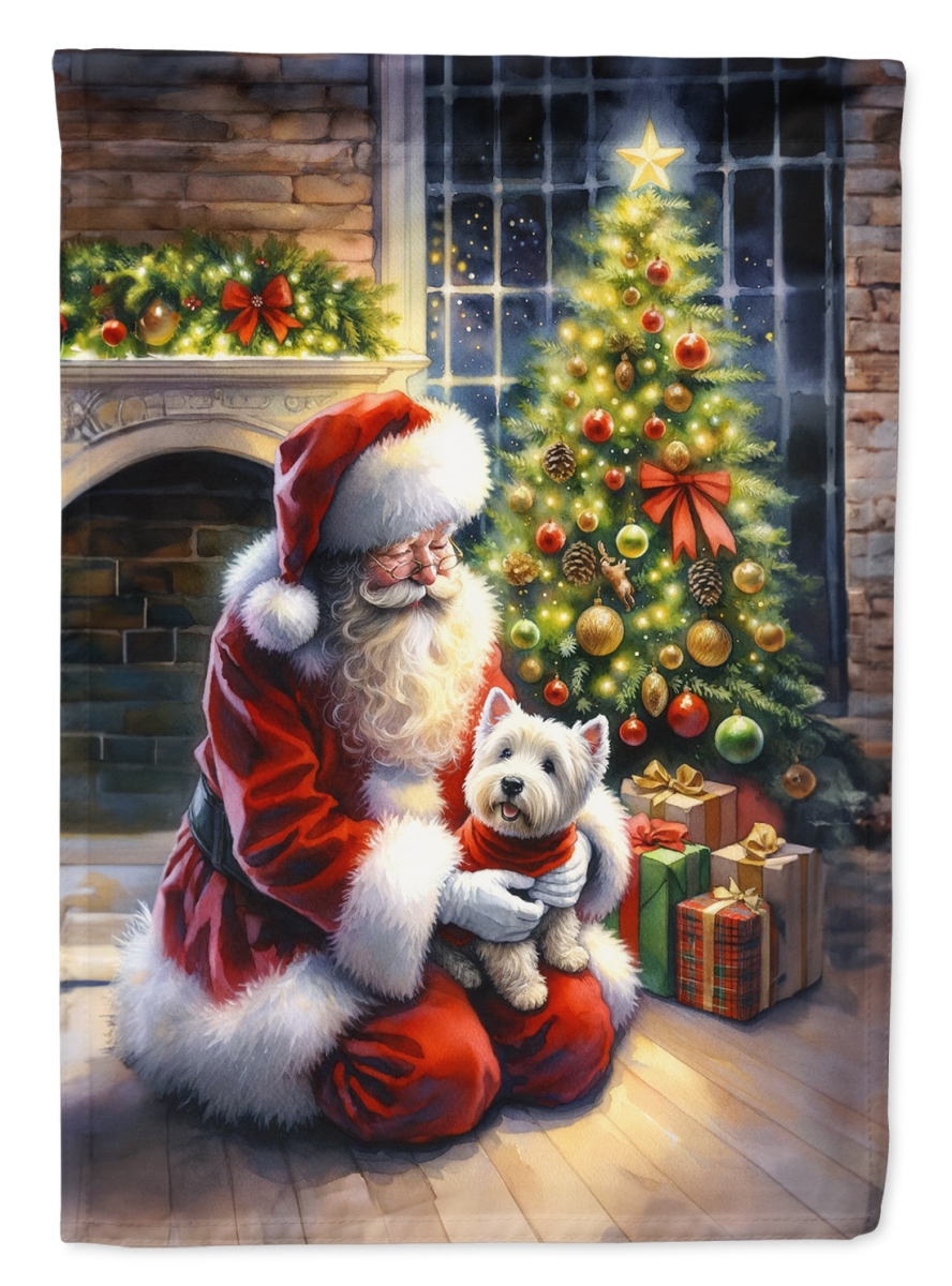 DAC4168CHF 40 x 28 in. Westie & Santa Claus Polyester House Flag