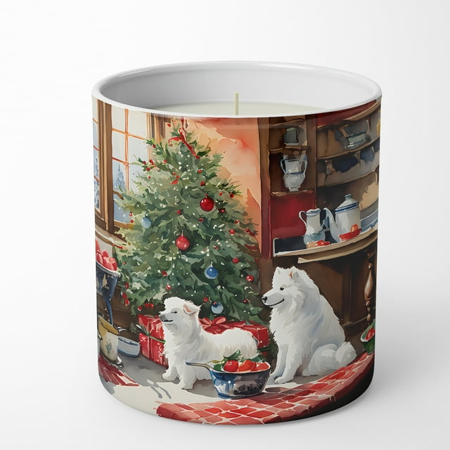 10 oz Samoyed Christmas Cookies Decorative 100 Percent Soy Candle