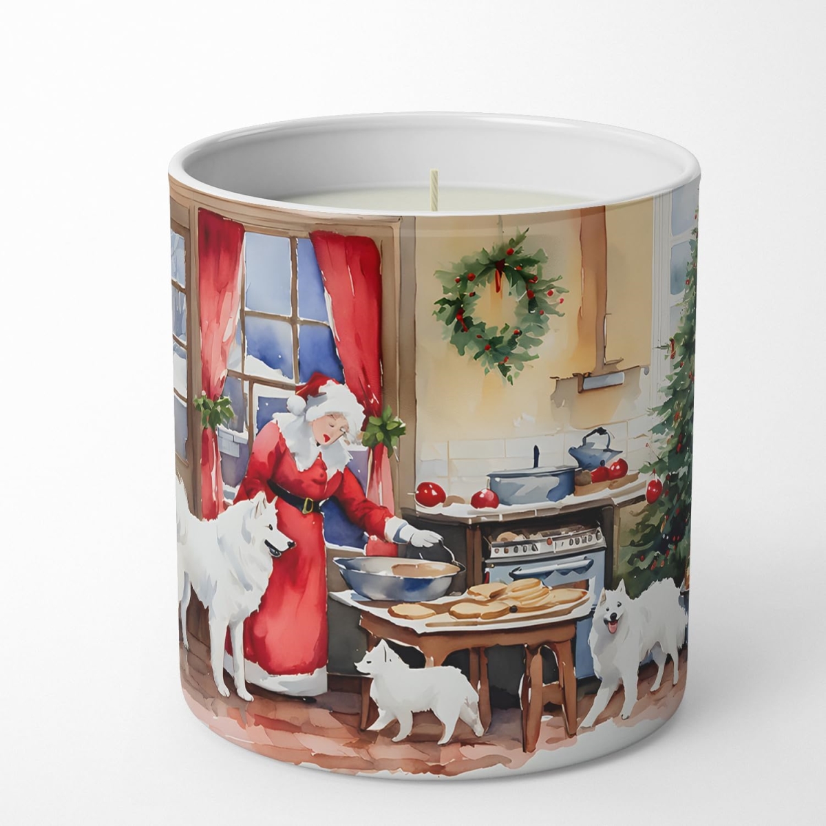 10 oz Samoyed Christmas Cookies Decorative 100 Percent Soy Candle