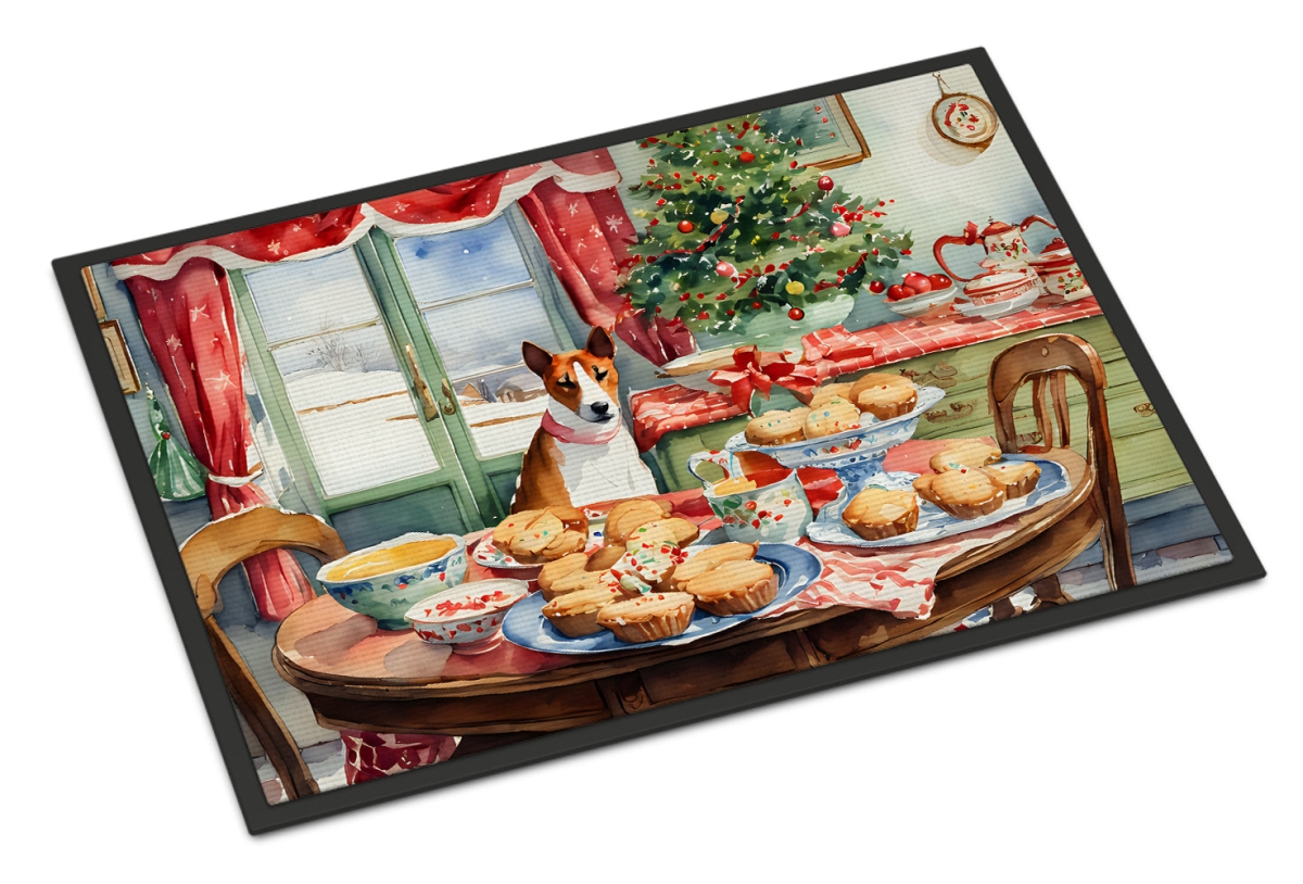 DAC3720JMAT 24 x 36 in.  Basenji Christmas Cookies Doormat