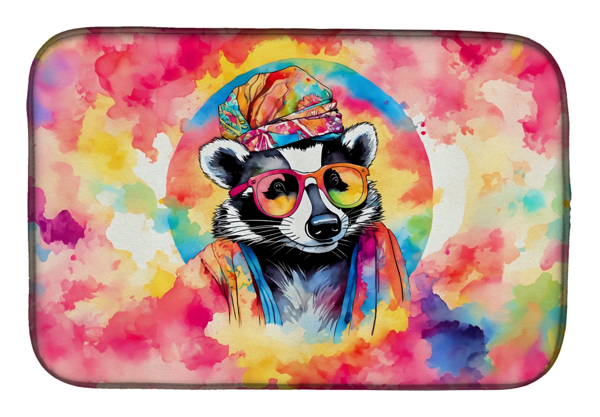 21 x 14 in. Unisex Hippie Animal decalr Dish Drying Mat