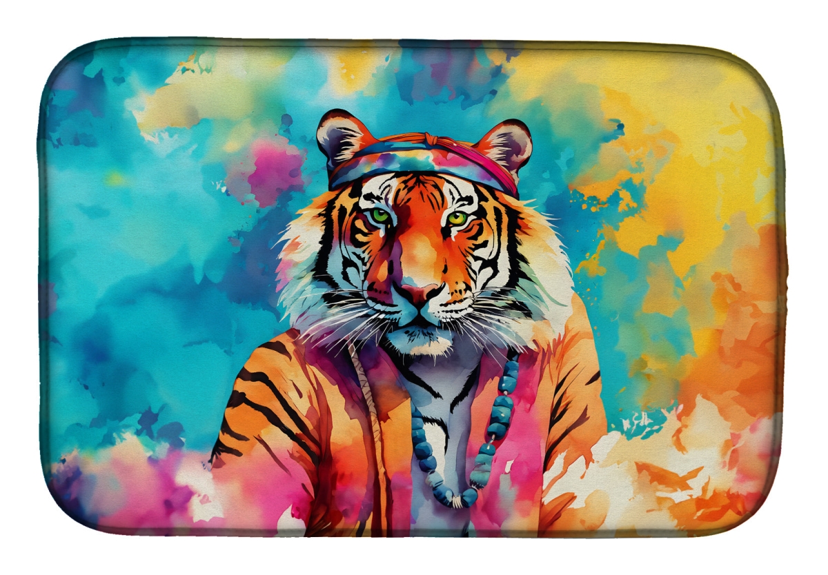 21 x 14 in. Unisex Hippie Animal Bengal Tiger Dish Drying Mat