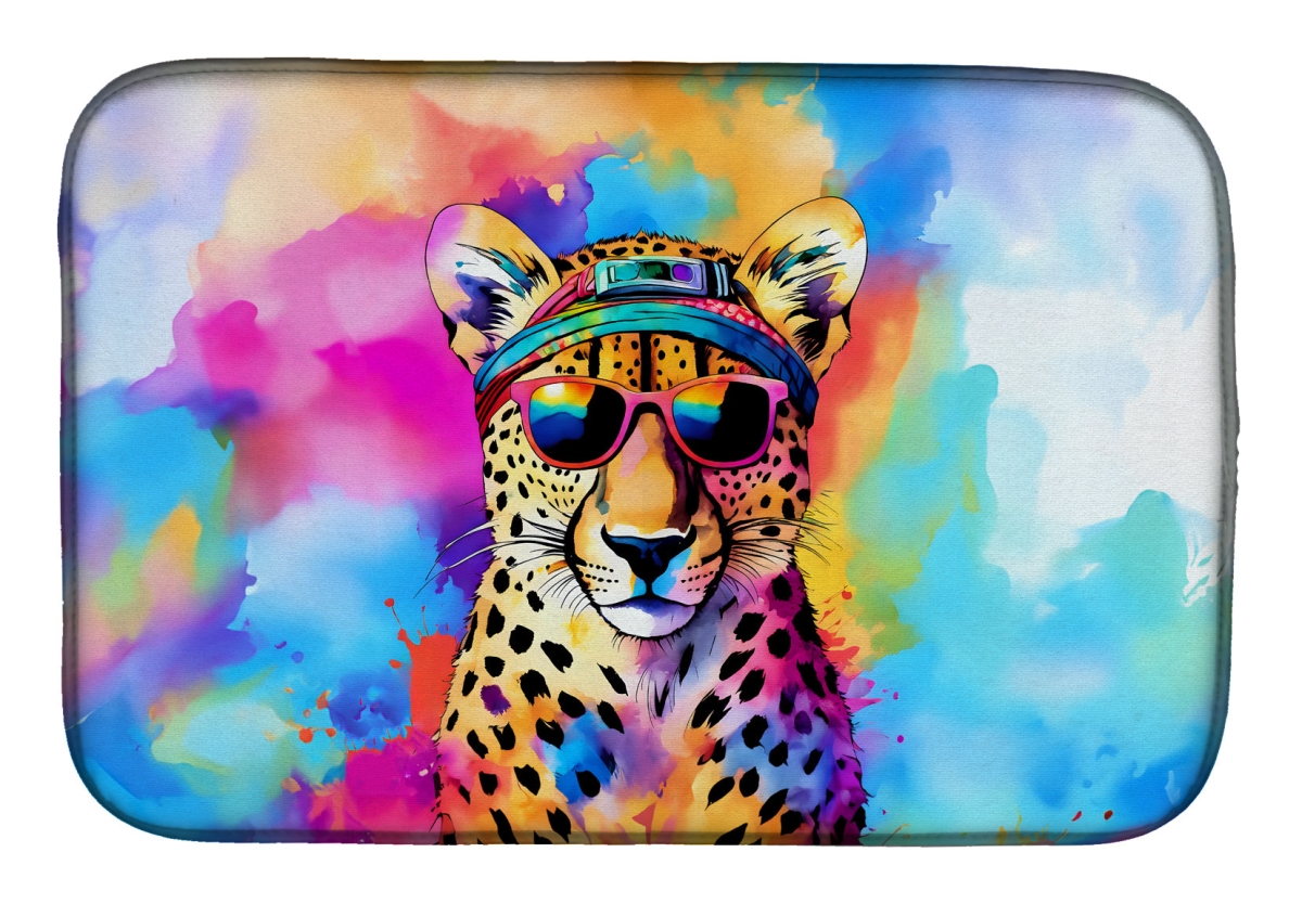 DAC3969DDM 21 x 14 in.  Hippie Animal Cheetah Dish Drying Mat