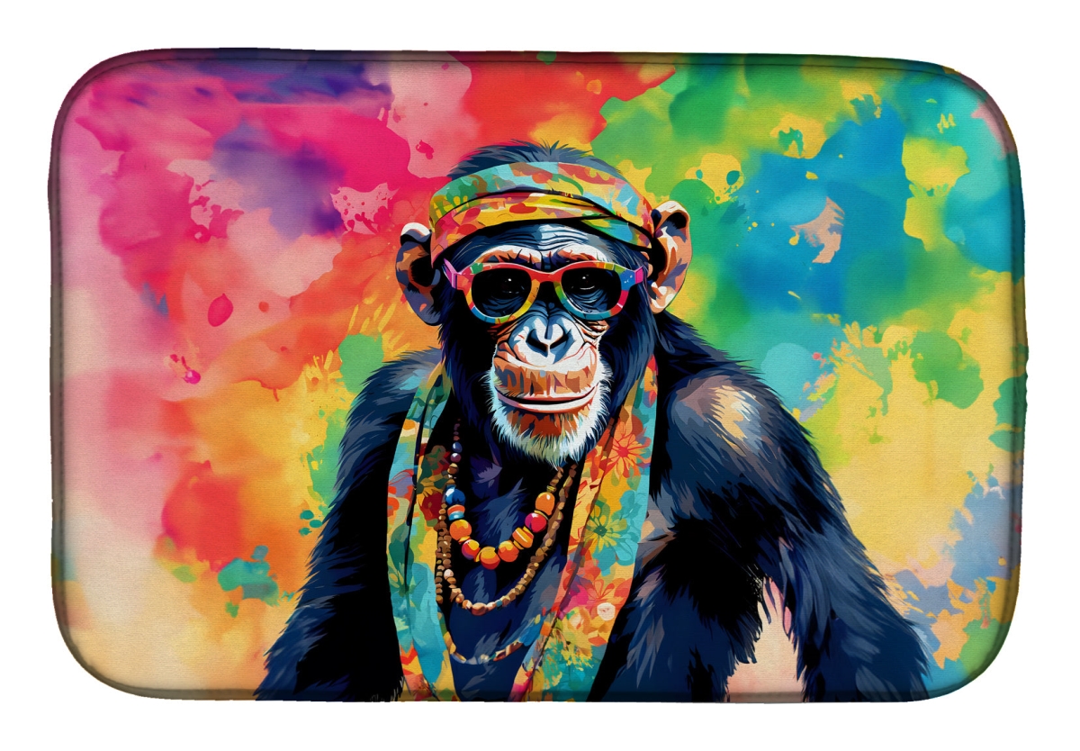 DAC3970DDM 21 x 14 in.  Hippie Animal Chimpanzee Dish Drying Mat