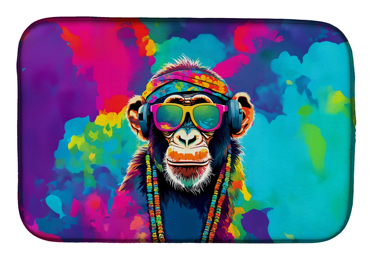 DAC3971DDM 21 x 14 in.  Hippie Animal Chimpanzee Dish Drying Mat
