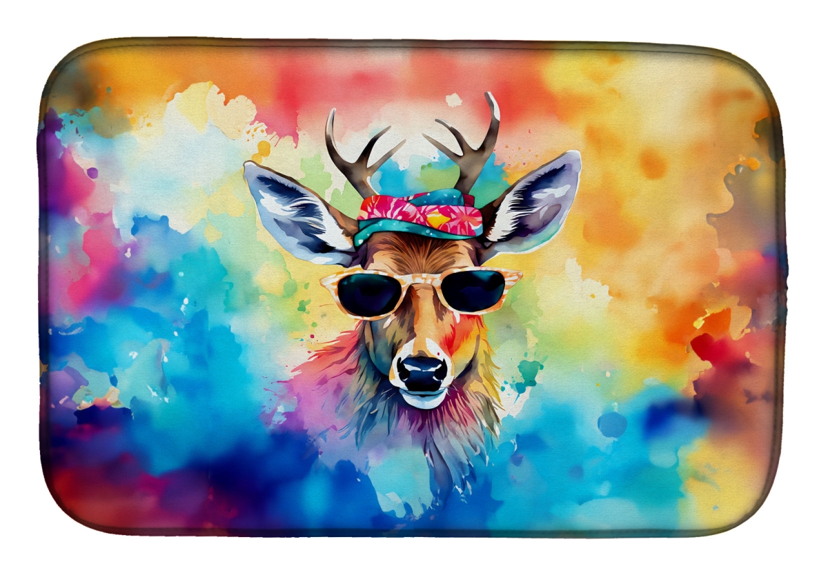 DAC3974DDM 21 x 14 in.  Hippie Animal Deer Dish Drying Mat