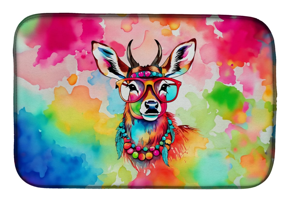 DAC3975DDM 21 x 14 in.  Hippie Animal Deer Dish Drying Mat