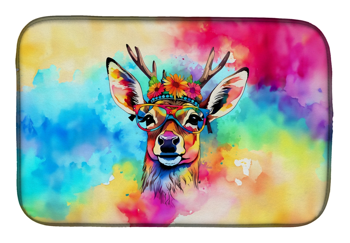 DAC3976DDM 21 x 14 in.  Hippie Animal Deer Dish Drying Mat