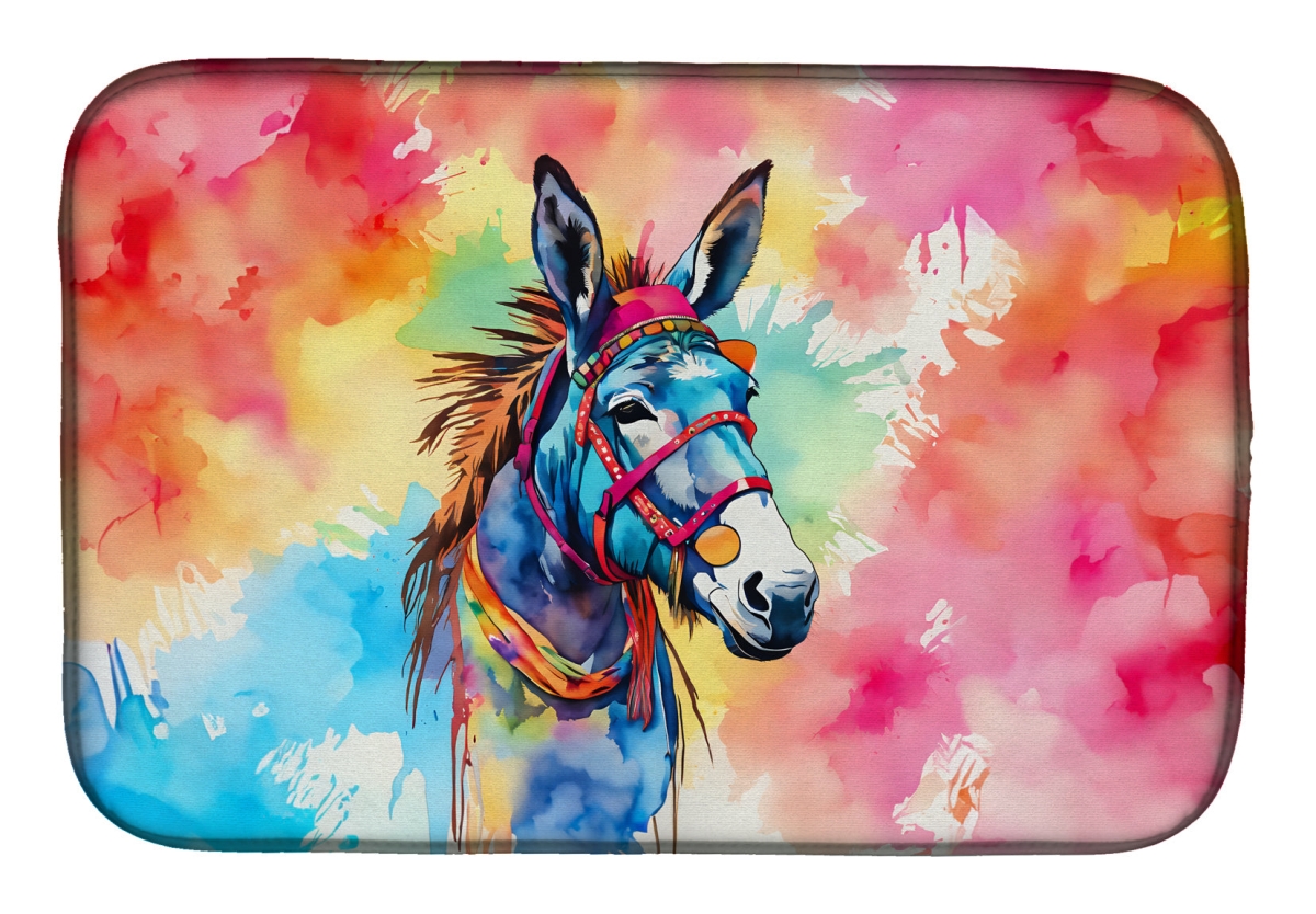 21 x 14 in. Unisex Hippie Animal Donkey Dish Drying Mat