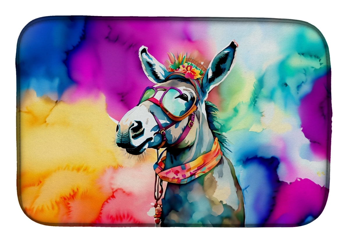 DAC3978DDM 21 x 14 in.  Hippie Animal Donkey Dish Drying Mat