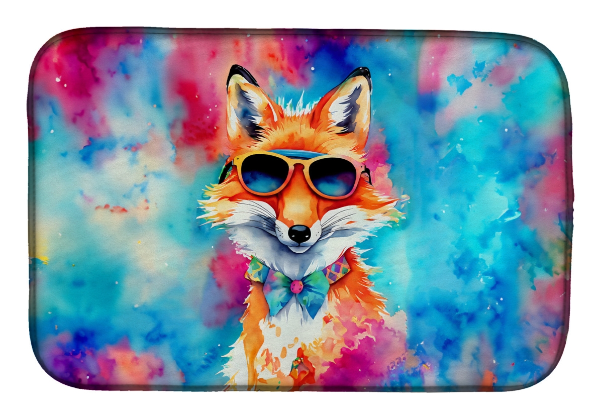 21 x 14 in. Unisex Hippie Animal Fox Dish Drying Mat