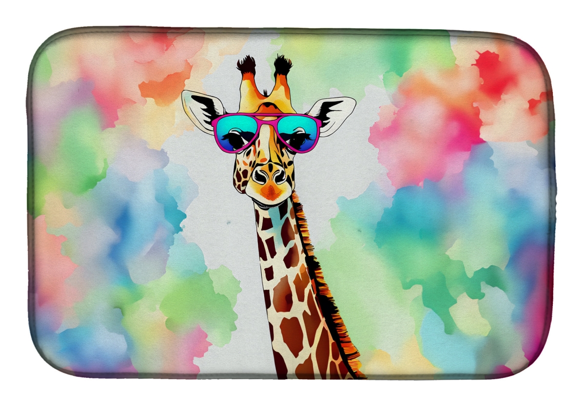 DAC3985DDM 21 x 14 in.  Hippie Animal Giraffe Dish Drying Mat
