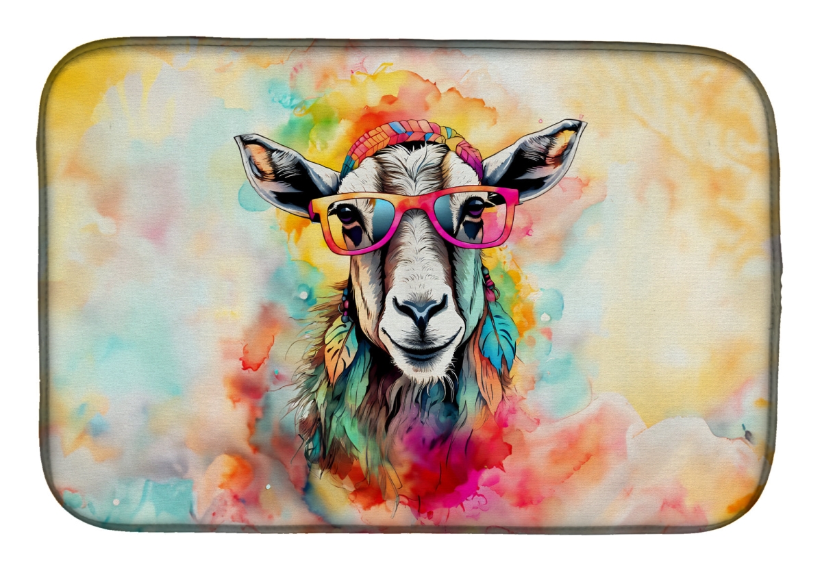 DAC3987DDM 21 x 14 in.  Hippie Animal Goat Dish Drying Mat