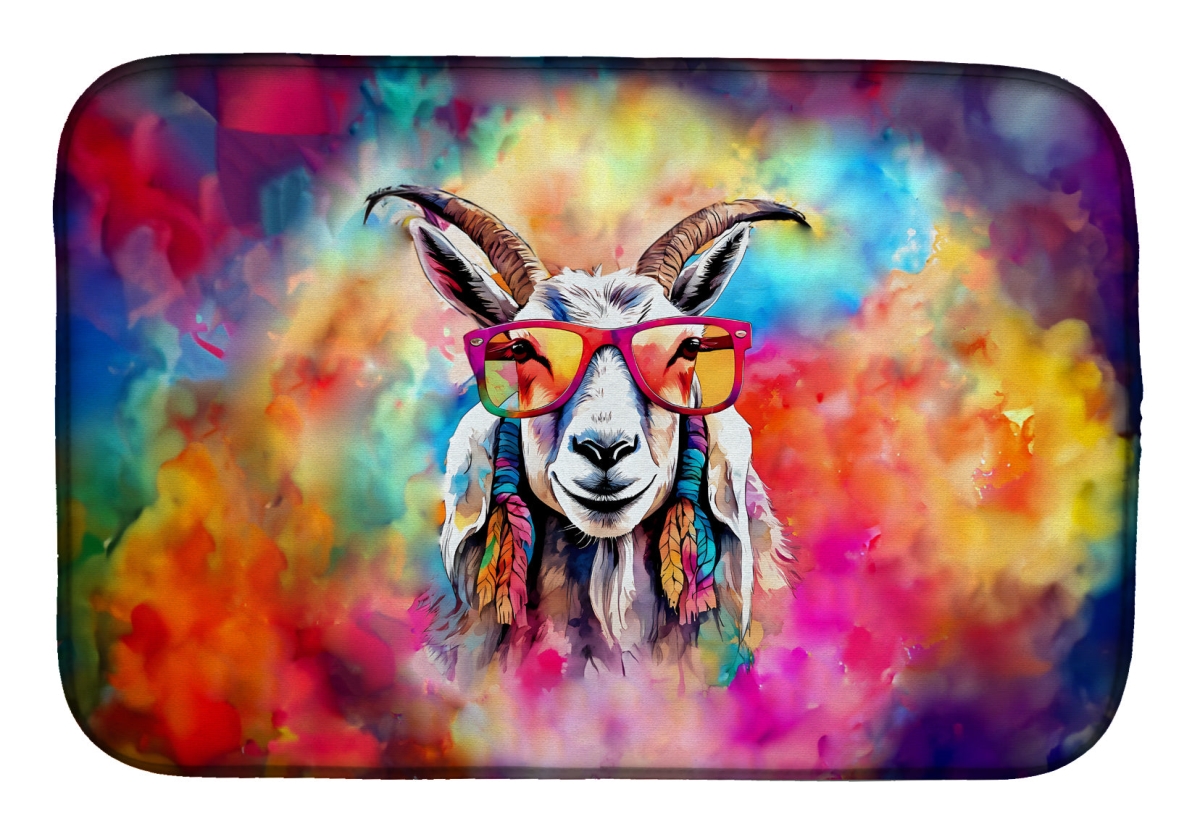 DAC3988DDM 21 x 14 in.  Hippie Animal Goat Dish Drying Mat