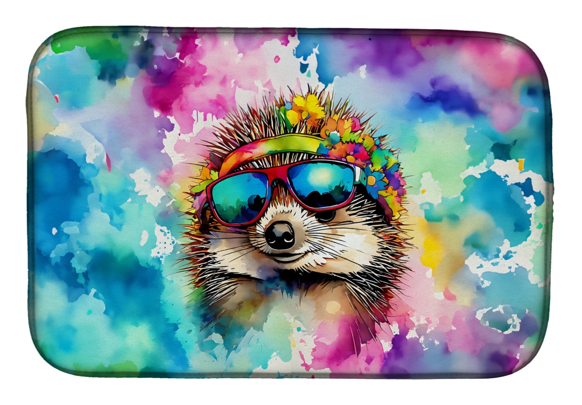 DAC3992DDM 21 x 14 in.  Hippie Animal Hedgehog Dish Drying Mat