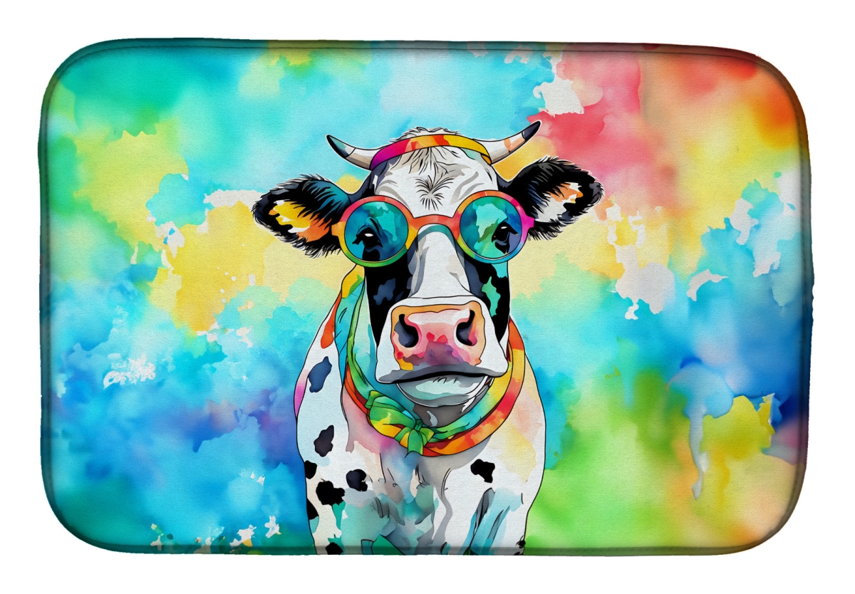 DAC3995DDM 21 x 14 in.  Hippie Animal Cow Dish Drying Mat