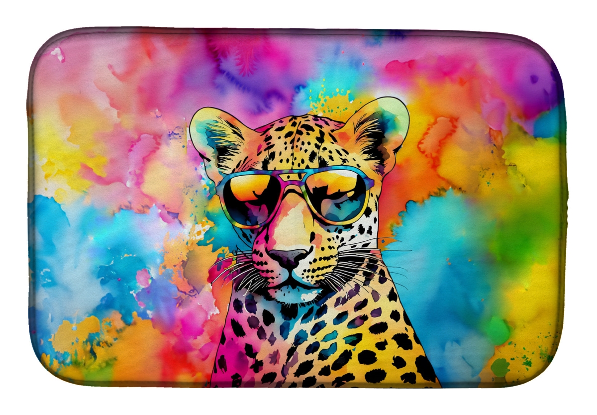 Picture of Carolines Treasures DAC4001DDM 21 x 14 in.  Hippie Animal Leopard Dish Drying Mat