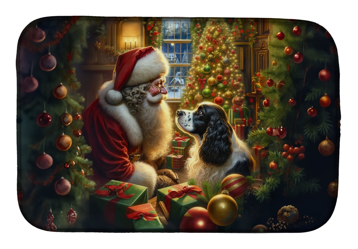 Picture of Carolines Treasures DAC4108DDM 21 x 14 in. Unisex English Springer Spaniel & Santa Claus Dish Drying Mat