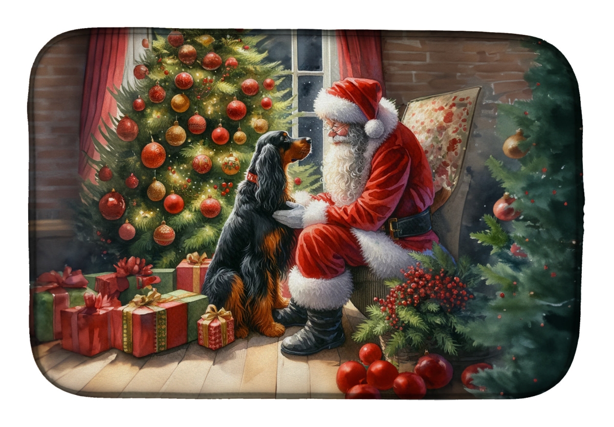 Picture of Carolines Treasures DAC4118DDM 21 x 14 in. Unisex Gordon Setter & Santa Claus Dish Drying Mat